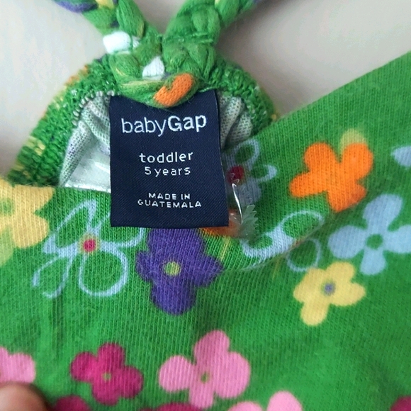 GAP Toddler Spaghetti Stap Green Print Top - Picture 3 of 3